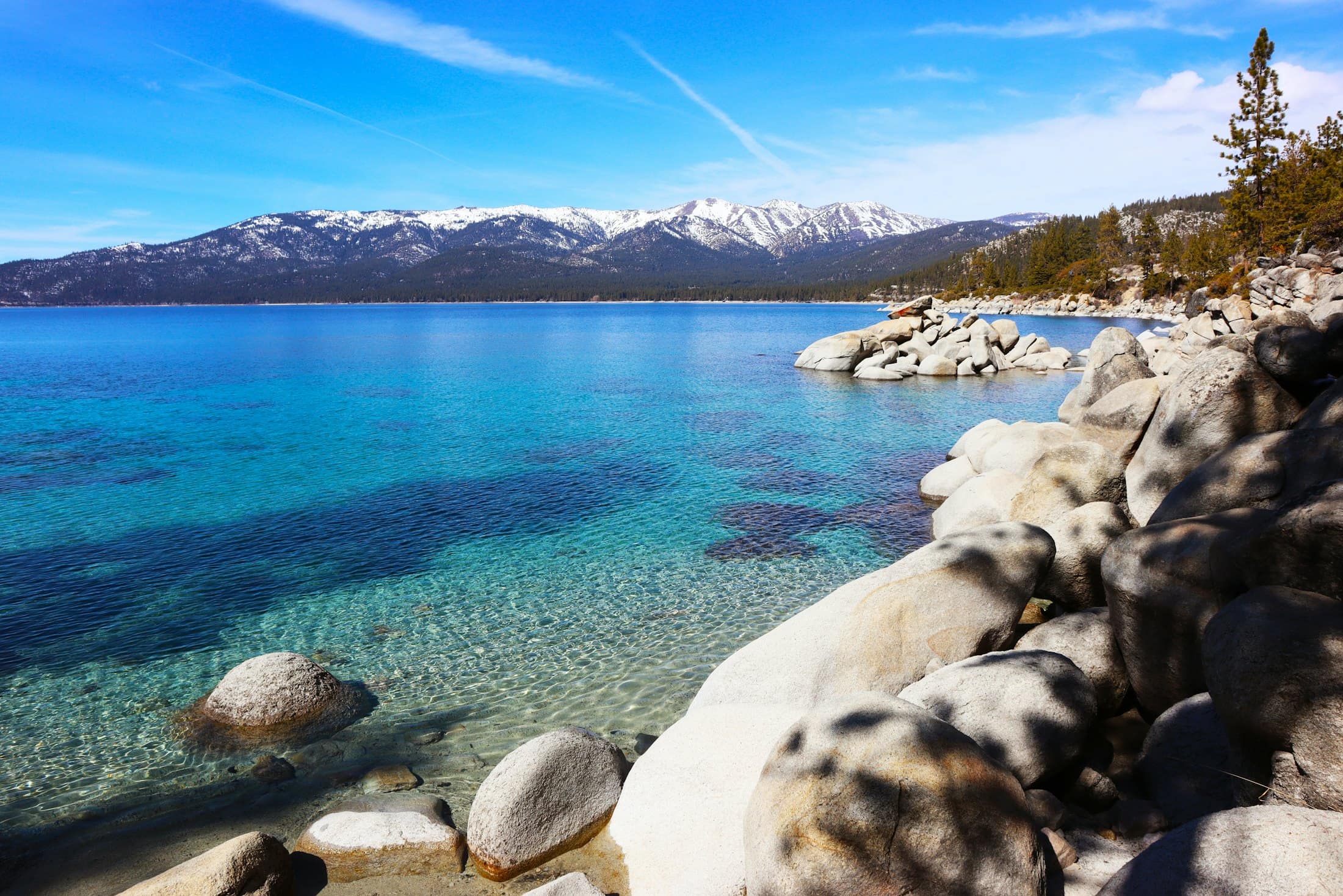 Sand Harbor boulders in clear Lake Tahoe water